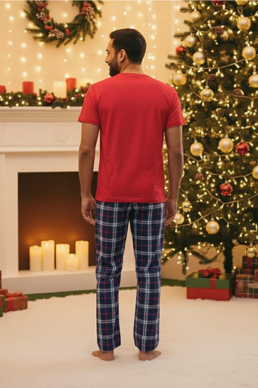 MERRY & BRIGHT MEN’S COTTON CHRISTMAS SHORT SLEEVE PANT SET
