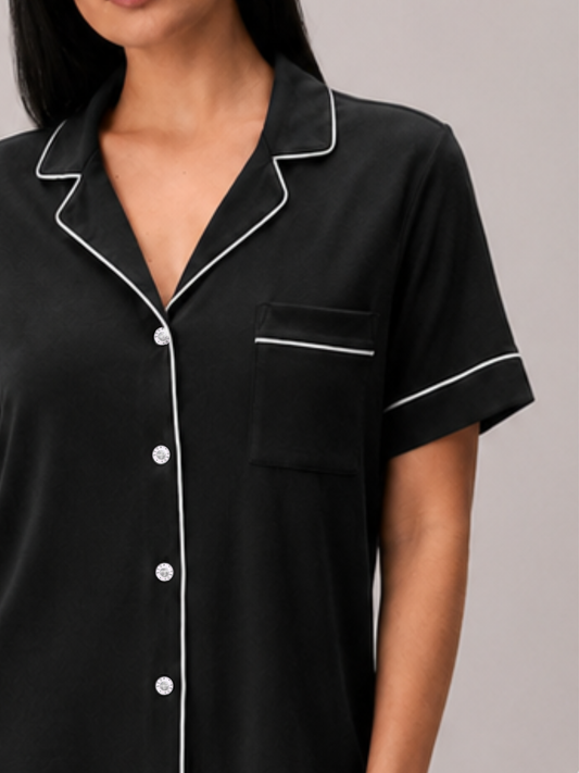 AIRSOFT MODAL BLACK SHORT SLEEVE SHORT SET