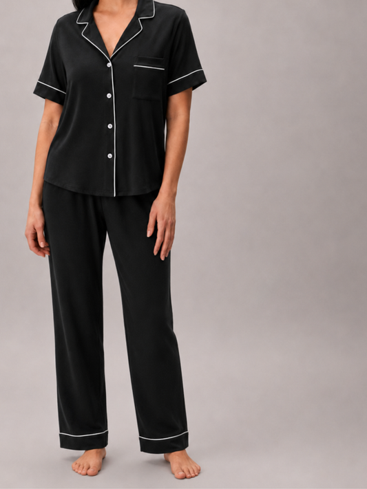 AIRSOFT MODAL BLACK SHORT SLEEVE PANT SET