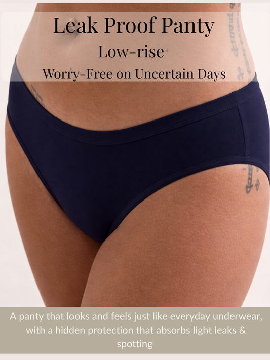 NAVY BLUE LADIES LOW RISE LEAKPROOF BRIEF