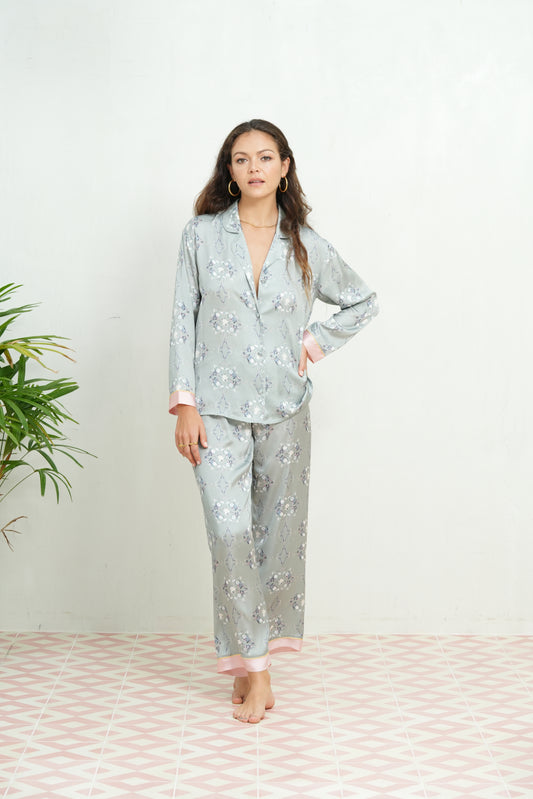 MINT MOTIF LONG SLEEVE PJ SET