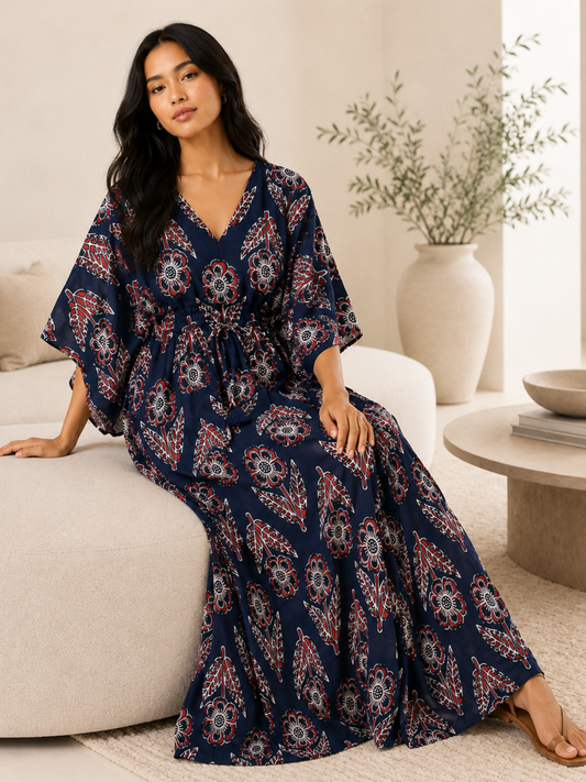 MIDNIGHT BLOOM LADIES KAFTAN