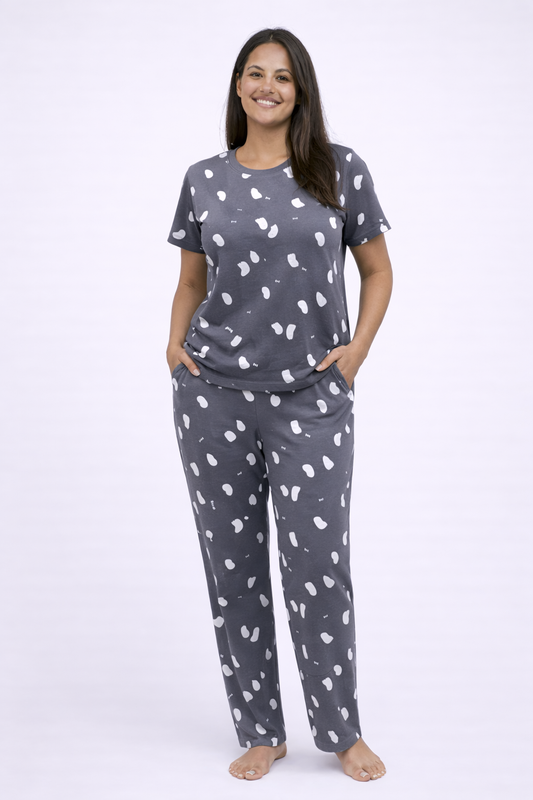 BOO LADIES SHORT SLEEVE PANT SET