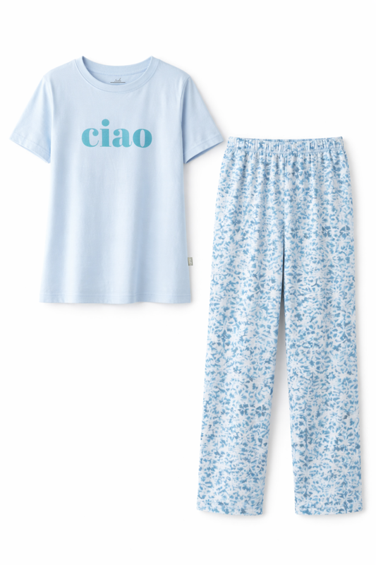 CIAO LADIES SHORT SLEEVE PANT SET