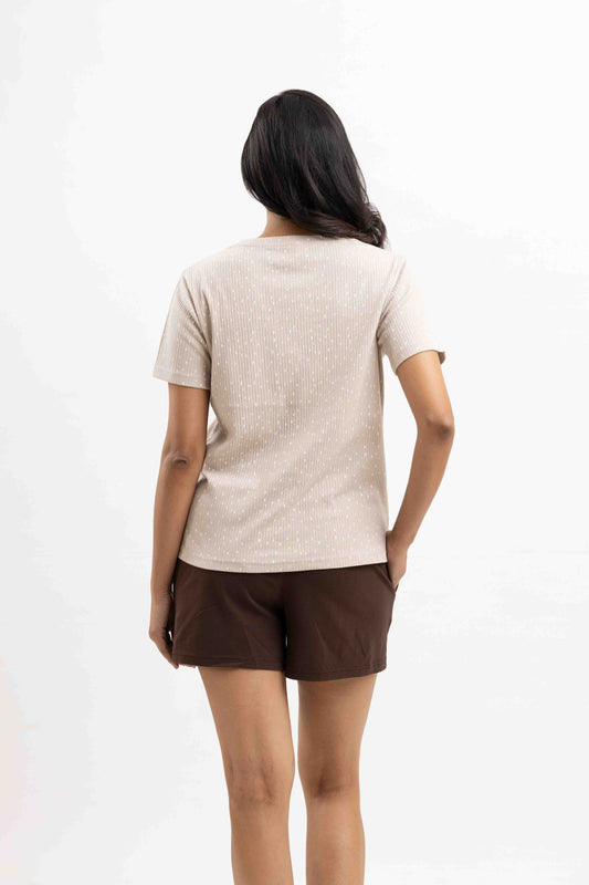 EVENING BREEZE LADIES COTTON SS SHORT SET