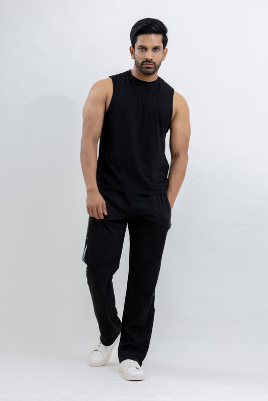 EVERYDAY BLACK MENS RELAXED FIT KNIT LONG PANT