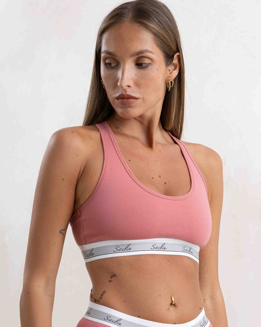 PINK LOGO SCOOPBACK BRA