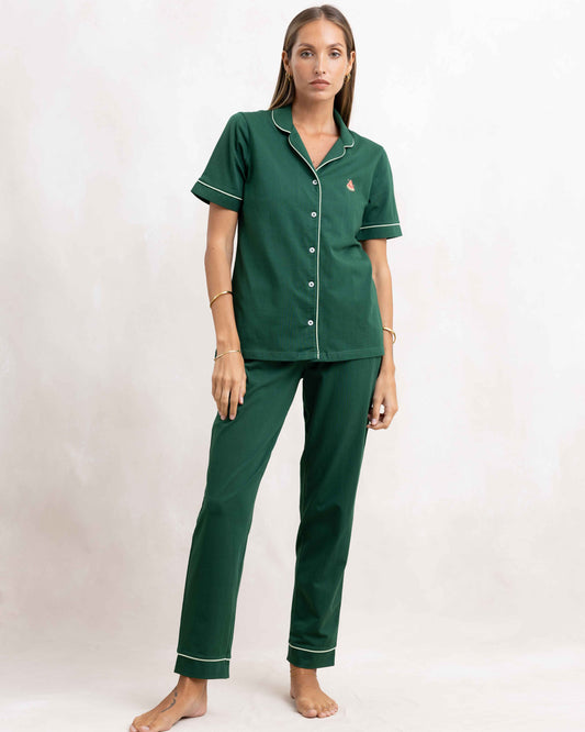 WATER MELON LADIES COTTON FRONT OPEN SHORT SLEEVE PANT SET