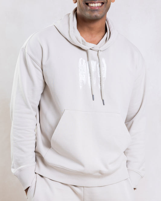 SURF THE WAVE UNISEX RELAXED STONE BEIGE HOODIE ONLY