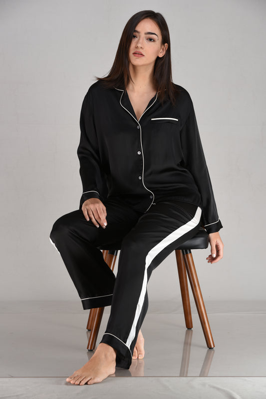 BLACK L/S PANT SET