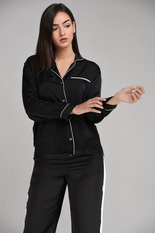 BLACK LONG SLEEVE PANT SET