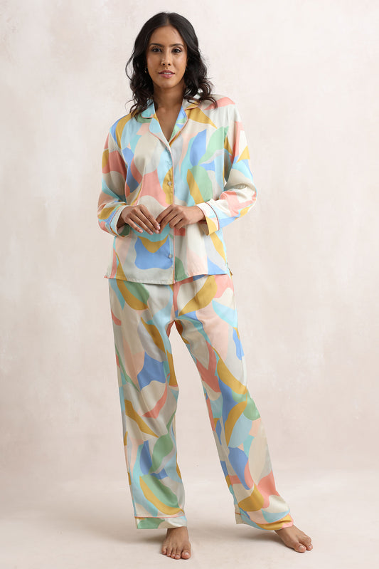 SATIN KIMONO LONG SLEEVE PJ SET