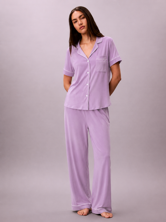 AIRSOFT MODAL PURPLE SHORT SLEEVE PANT SET