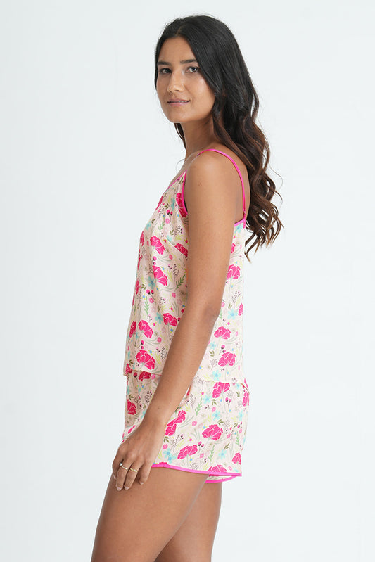 CAMI SET- MEGENTA FLORAL AOP
