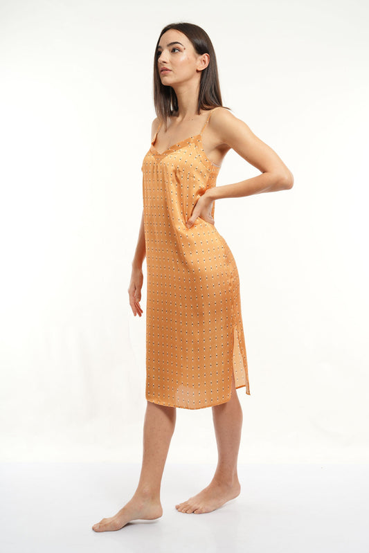 Midi Slip - Mustard AOP
