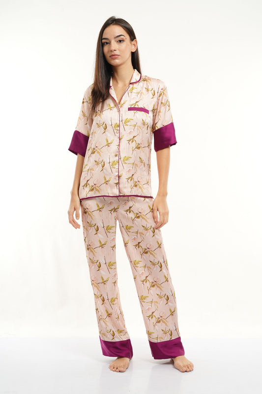 PJ S/S PANT SET - C.Flower AOP