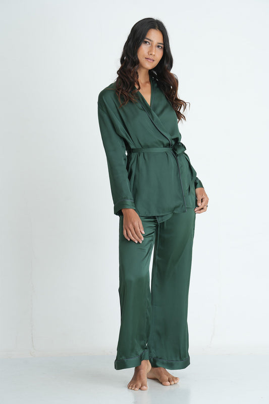 ROBE PJ SET - FOREST GREEN