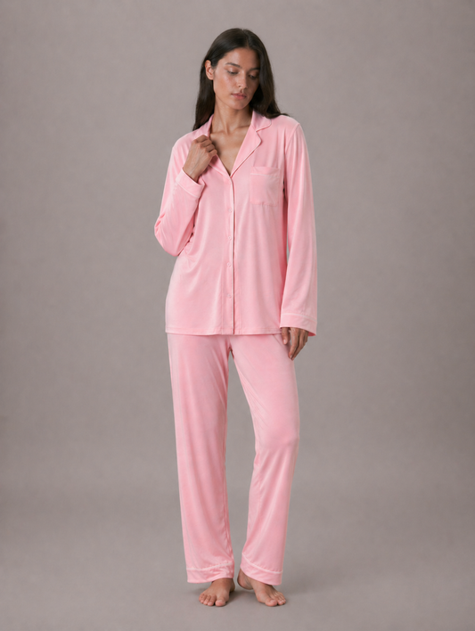 AIRSOFT MODAL PINK LONG SLEEVE PANT SET