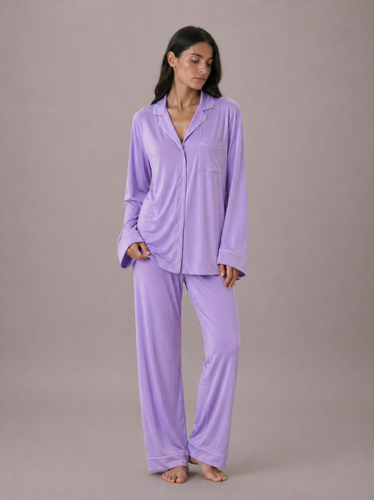 AIRSOFT MODAL PINK LONG SLEEVE PANT SET