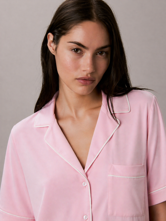 AIRSOFT MODAL PINK SHORT SLEEVE SHORT SET