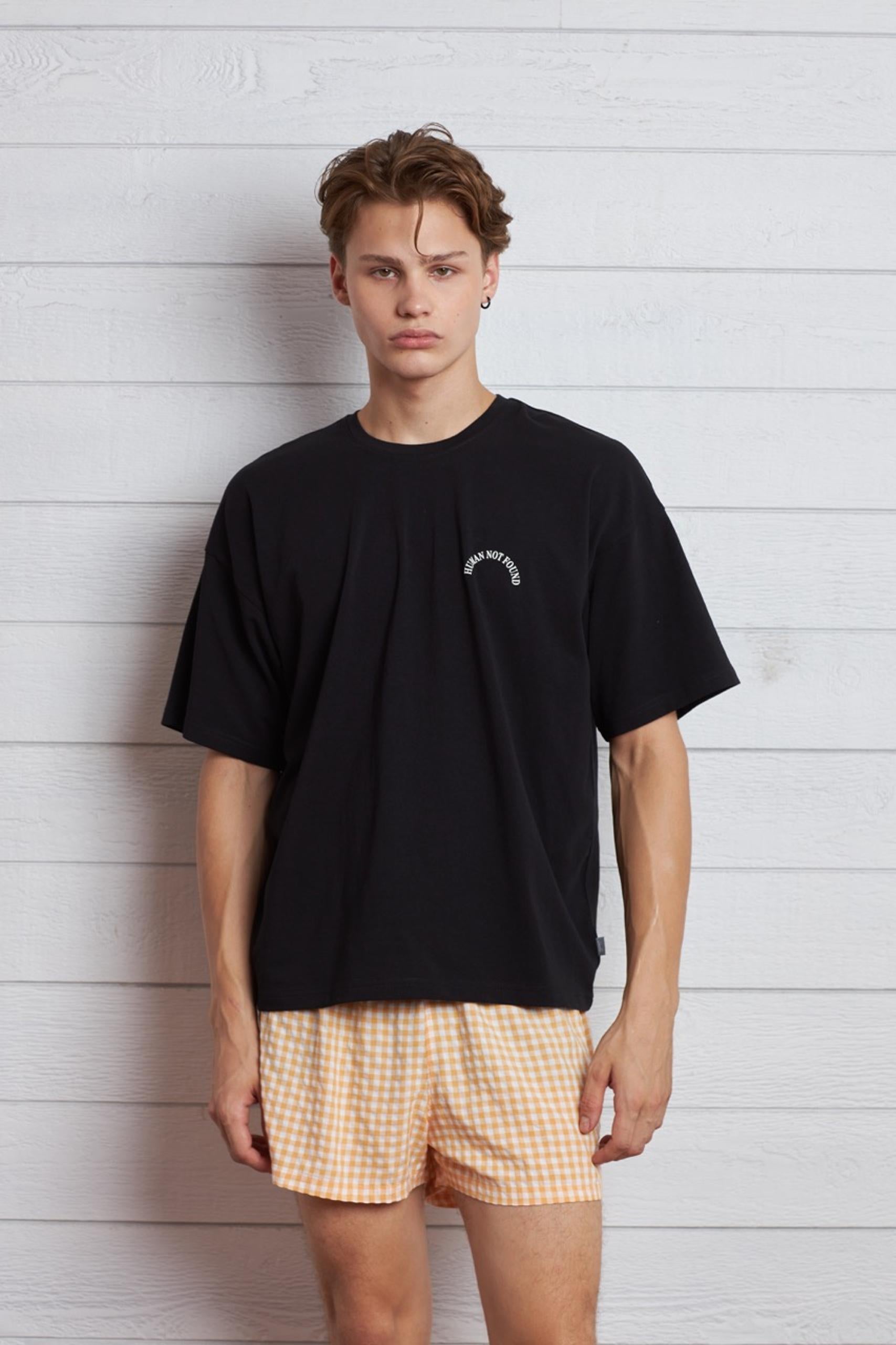 Oversized Fit T-Shirt in Soft Jersey with Chest Print - Front View