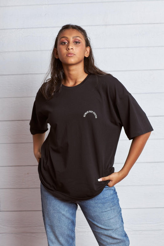 Oversized Fit T-Shirt in Soft Jersey with Chest Print - Front View