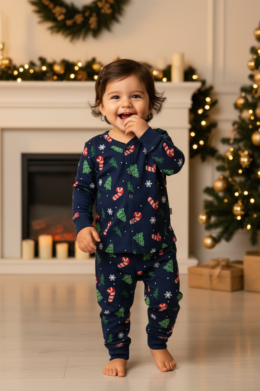 PEPPERMINT PINES BABY UNISEX CHRISTMAS TWO-PIECE PANT SET