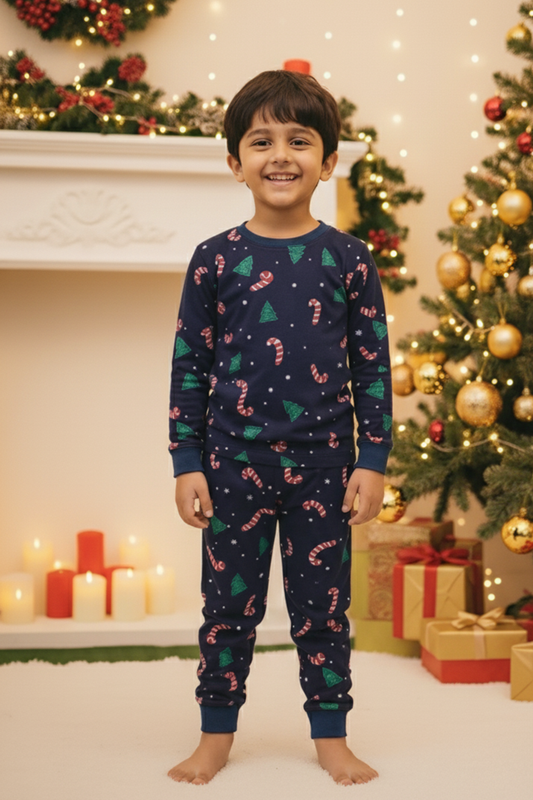 PEPPERMINT PINES UNISEX CHRISTMAS LONG SLEEVE PANT SET