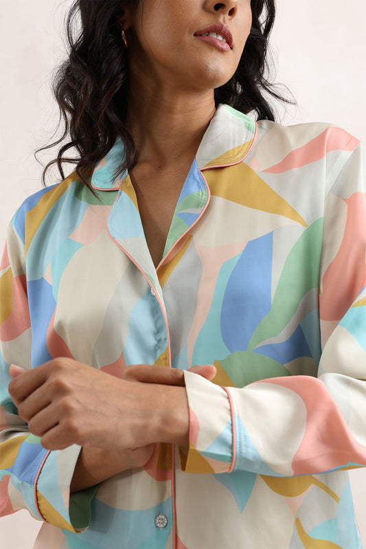 SATIN KIMONO LONG SLEEVE PJ SET