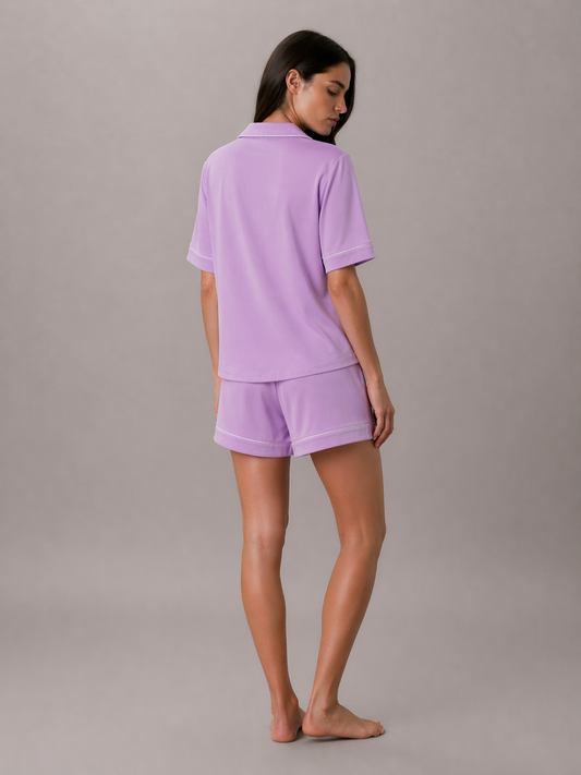 AIRSOFT MODAL PURPLE SHORT SLEEVE SHORT SET