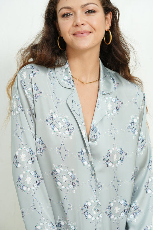 MINT MOTIF LONG SLEEVE PJ SET