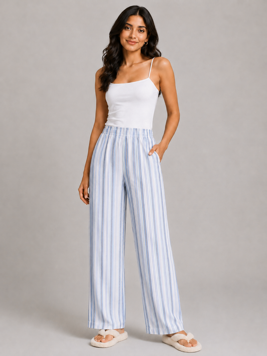 BLUE STRIPE LADIES PANT - WOMEN - COTTON - SEDA