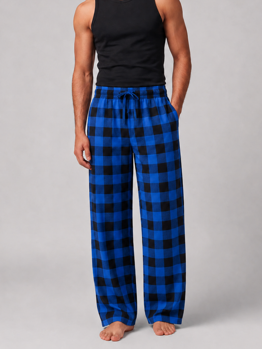 BLUE BLACK CHECK MENS PANT