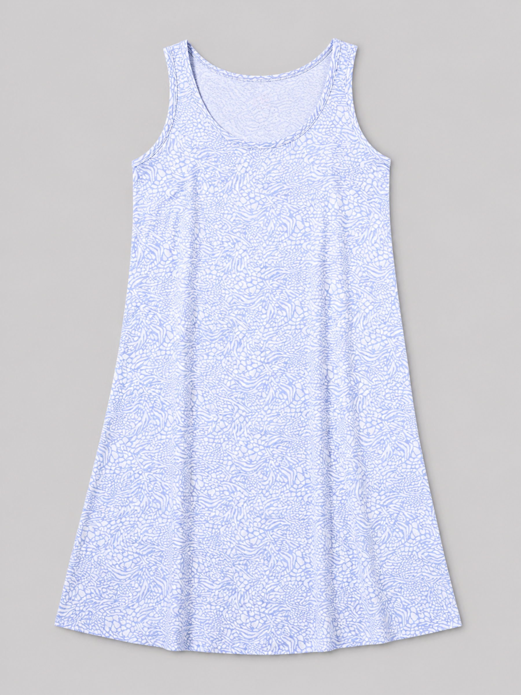BLUE ABSTRACT LADIES SLEEVELESS NIGHTY - WOMENS - COTTON - SEDA