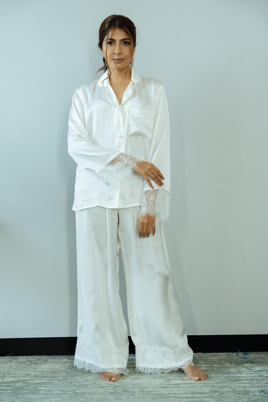 LANA PEARL SATIN LONG PJS