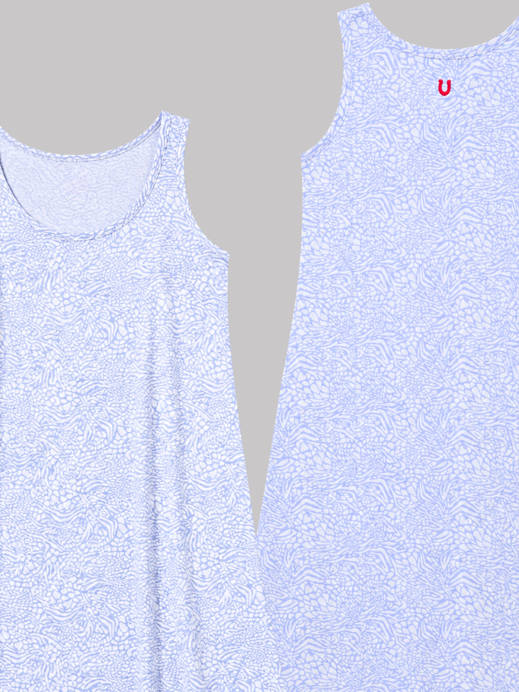 BLUE ABSTRACT LADIES SLEEVELESS NIGHTY - WOMENS - COTTON - SEDA