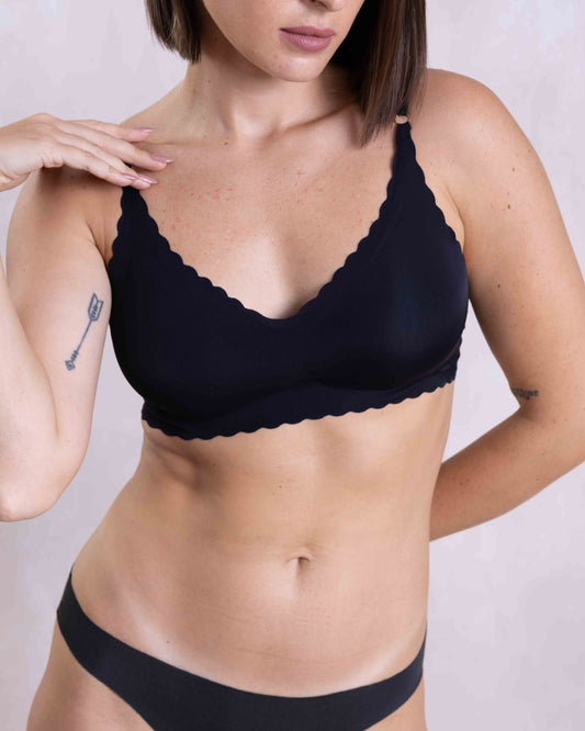SEDA BASICS SEAMLESS BONDED BLACK BRA