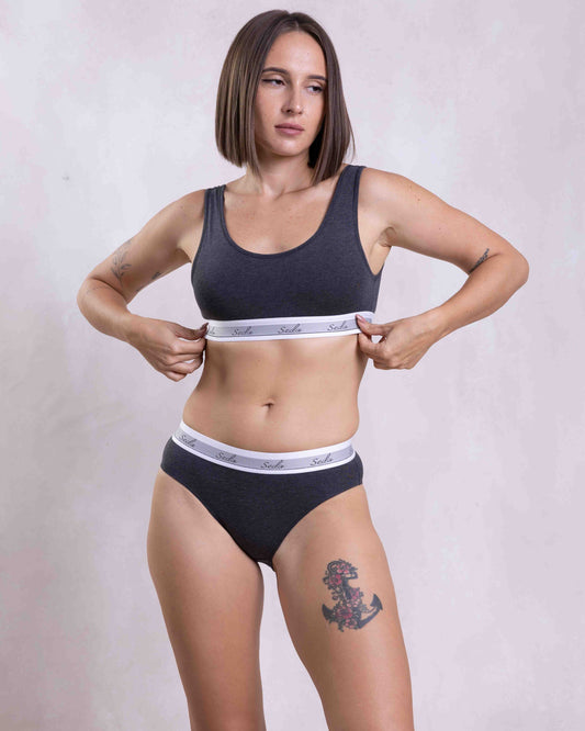SEDA BASICS DARK GREY MARL BIKINI