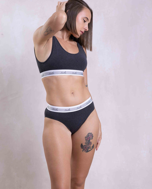 SEDA BASICS DARK GREY MARL BIKINI