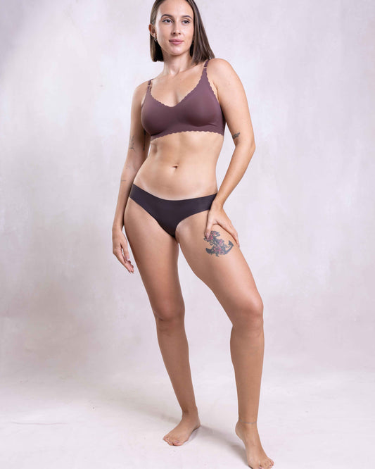 SEDA BASICS SEAMLESS DARK BROWN THONG