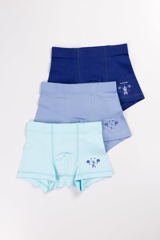 ROCKETOO BOYS' 3-PIECE BOXER UNDERWEAR SET