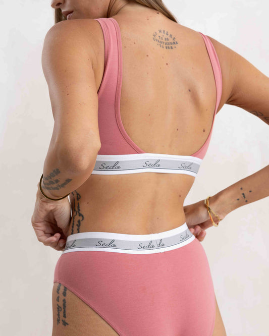 PINK LOGO SCOOPBACK BRA