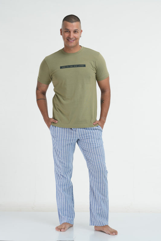 MYSTIC BLUE STRIPE PANT