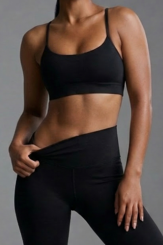 COREFLEX STRAP RACER BACK BRA - BLACK