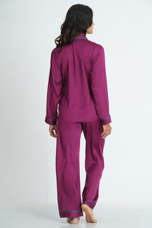 LONG SLEEVE PJ SET - PLUM